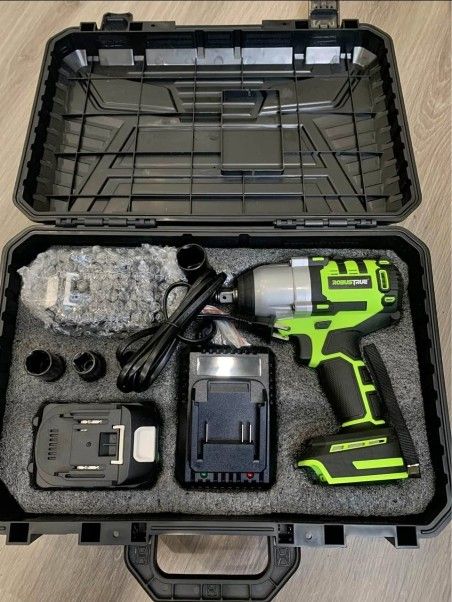Robustrue 700Nm/517Ft-lbs Cordless Impact Wrench High Torque, 2X 4.0Ah Battery Power Brushless Impac