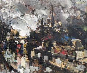 Parisian River View with Notre Dame