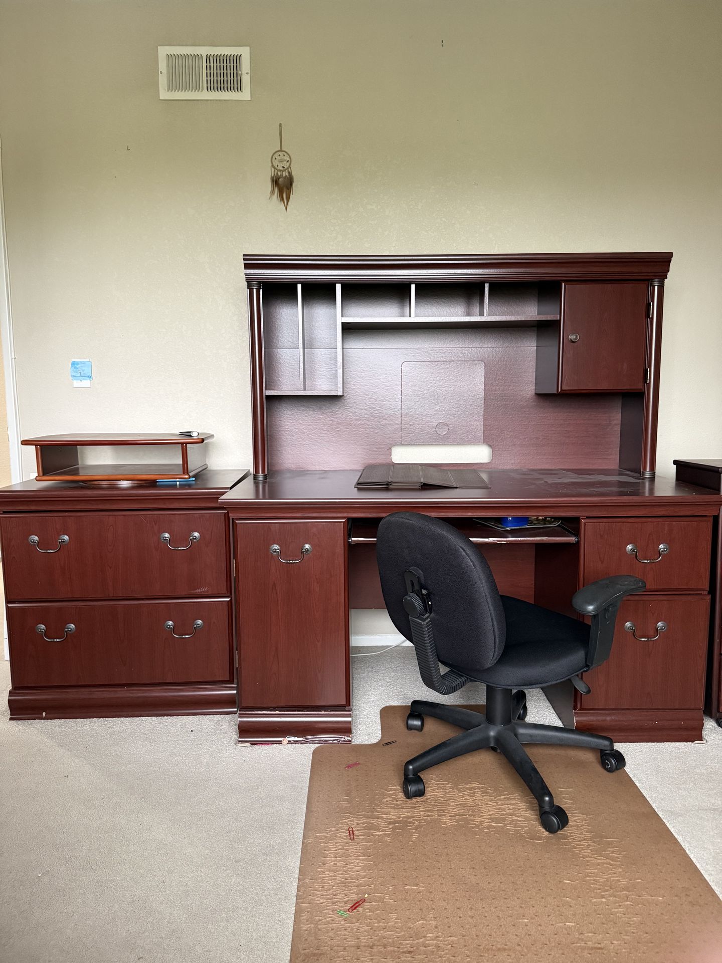 Desk and file cabinet
