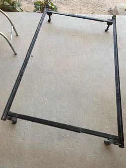 Metal Bed Frame adjustable twin/full size on wheels
