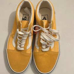 Yellow & White Old Skool Vans (never worn)
