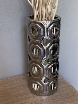 Vase Decor Ceramic Silver
