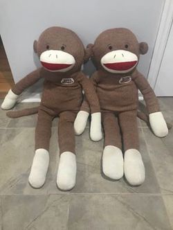 Schylling Jumbo Sock Monkey Stuffed Animals 40”x10” New!