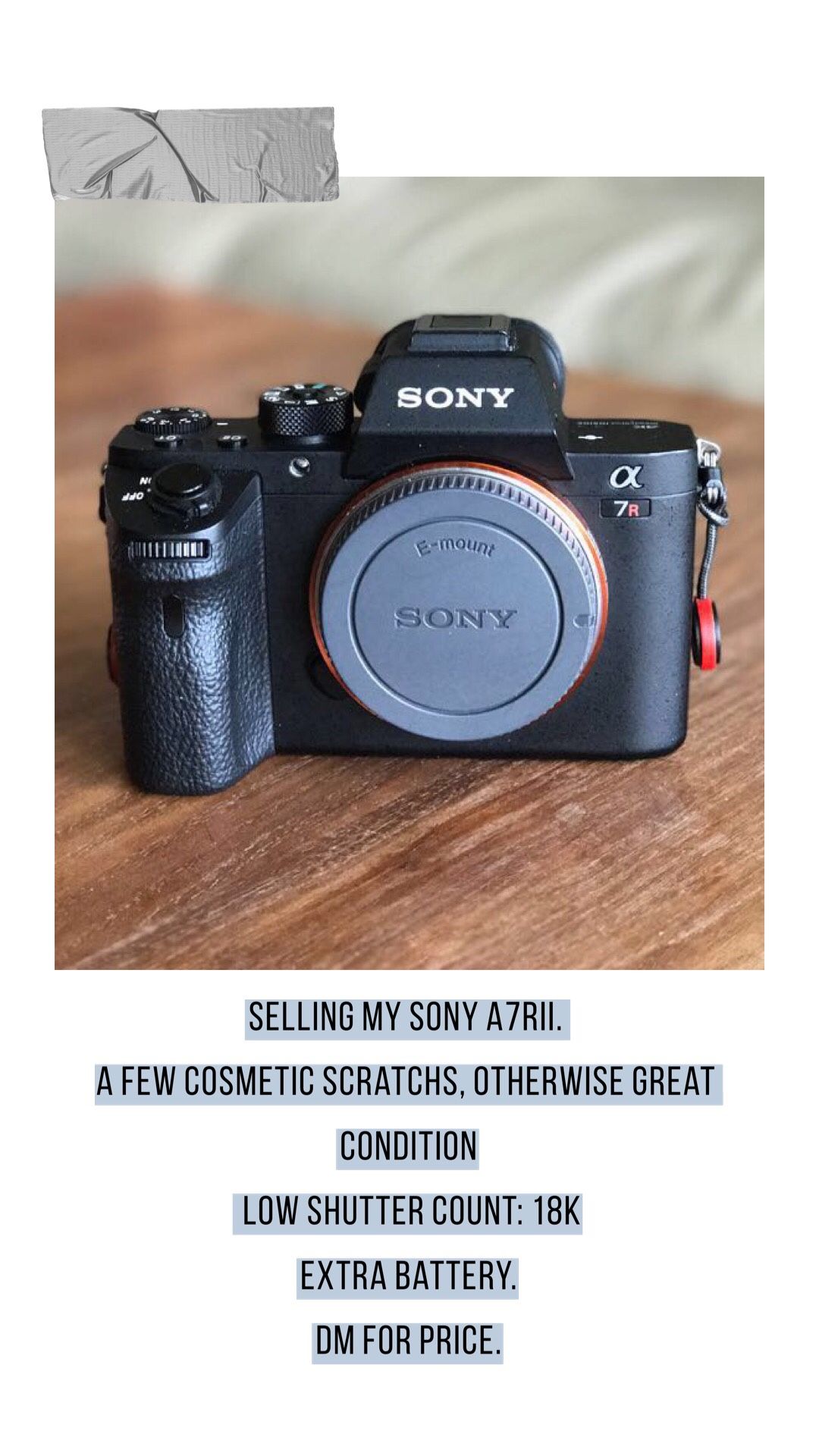 Sony Alpha A7rii *LOW SHUTTER COUNT*