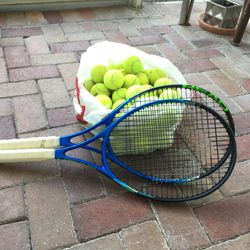 Tennis Rackets And 50 Balls 
