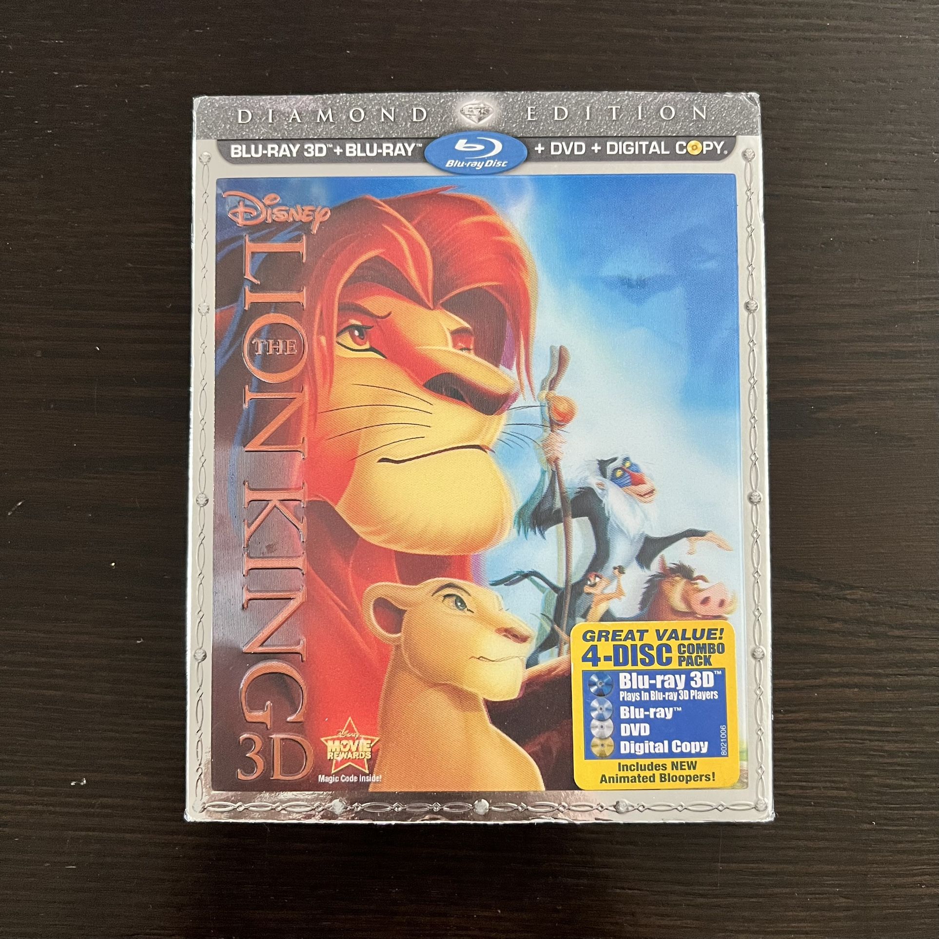 Disney The Lion King 3D Blu-Ray, Blu-Ray, DVD & Digital Movies w/ Slipcover