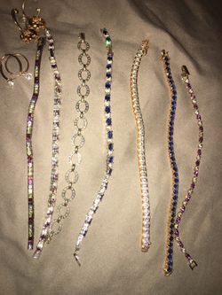 Sterling or gold plated bracelets and earrings