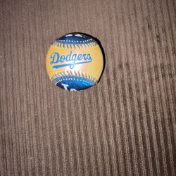 The image displays a Franklin Sports MLB Los Angeles Dodgers Soft Strike Baseball. 