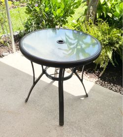 Round Glass Top Outdoor Patio Table