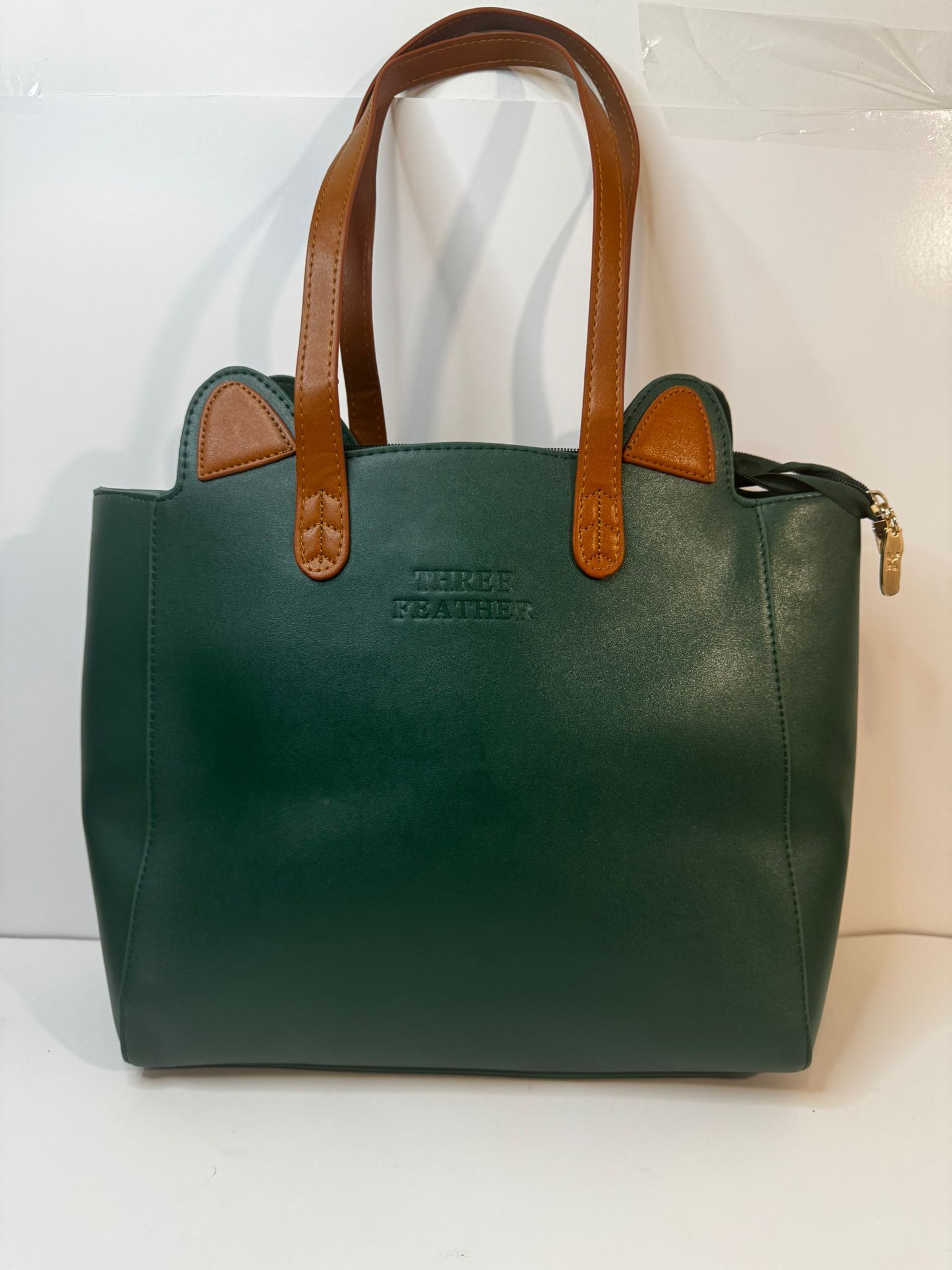 Woman's Bag Top Handle Cute Cat Ears Green