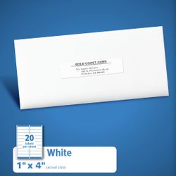 Avery Label Sheets - 15 - 4”x1” - Easy Peel