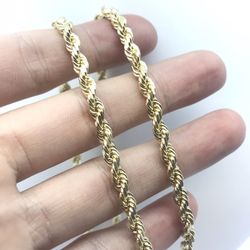 Gold Chain Rope 14K Solid New 