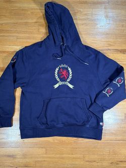 Tommy Jeans Crest Collection Navy Hoodie Embroidered TJ Crest EUC Size Small
