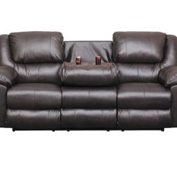 Italian Leather Triple Power Recline Sofa