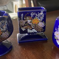 Rare Japanese antique porcelain smoking set