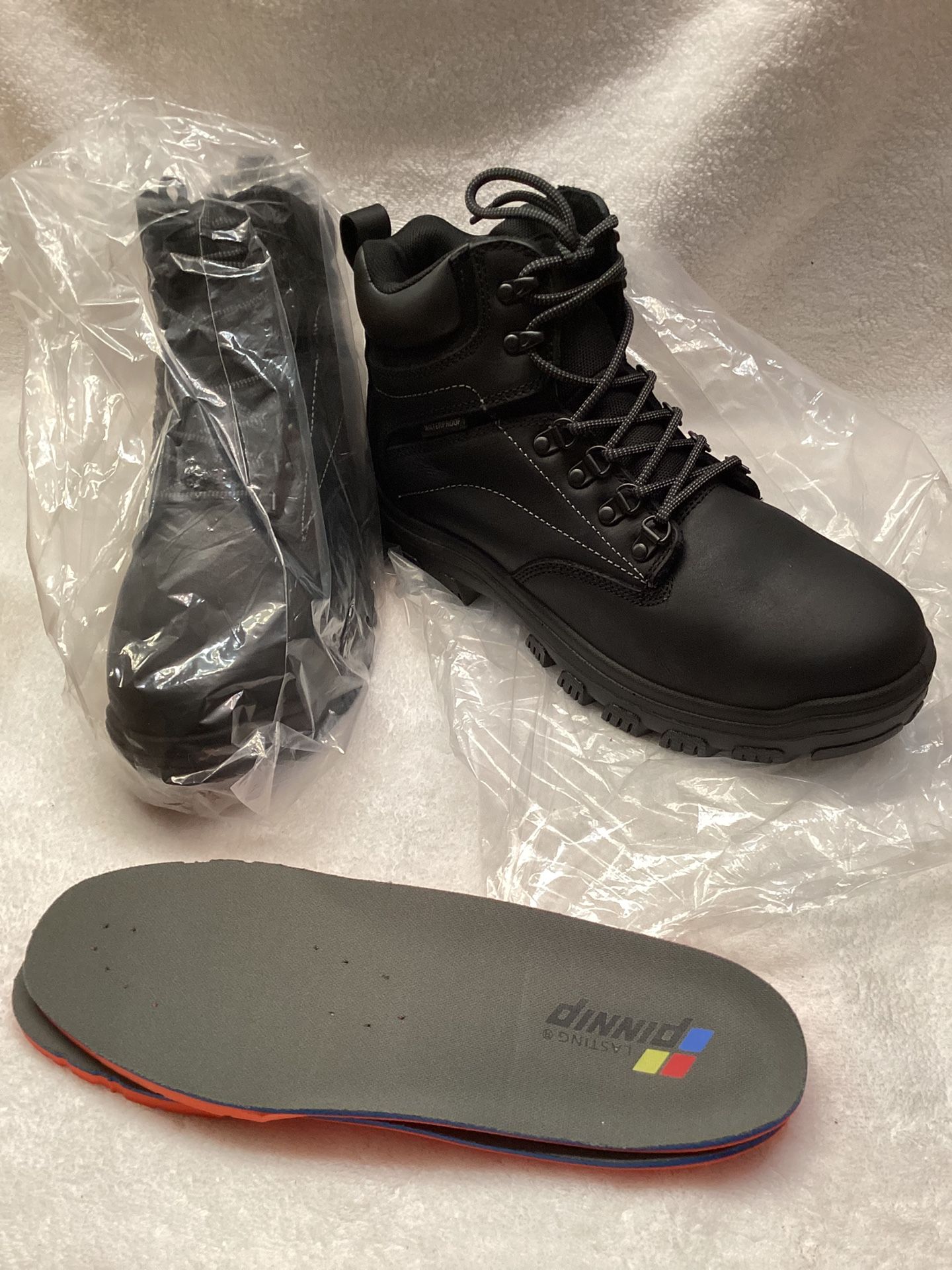 Men’s Non Slip Steel Toe Work Shoes with 2 Insoles Waterproof & Oil Resistant