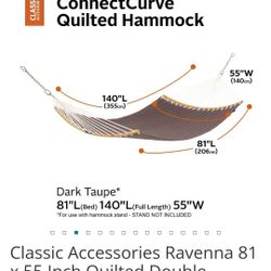Ravenna 81 x 55 Inch Quilted Double Hammock