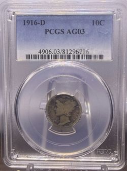 1916-D Mercury Dime PCGS AG03
