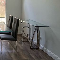 Modern Glass Top Console