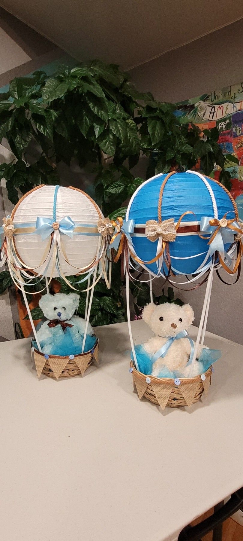 Baby Shower Bear In The Hot Air Balloon