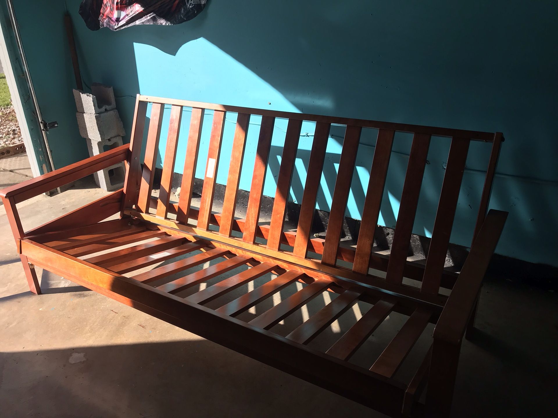 Futon: Solid Wood Frame with mattress