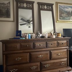Dresser, Stand, Two Side Bed stands And Mirrors