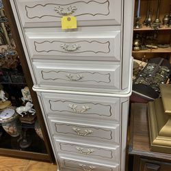 Vintage White French Provincial Lingerie Chest 