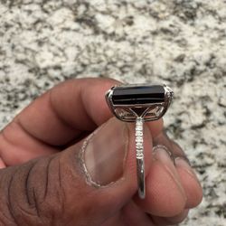 Black Onyx And Diamond Ring 