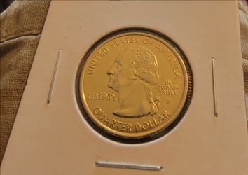 2002 US Quarter Dollar Coin Gold Toned
