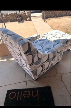 Identical Sofa Chairs with ottomans
