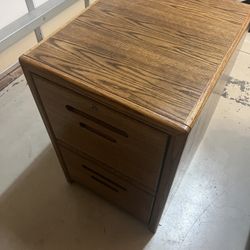 Two Drawer File Cabinet Oak Real Wood