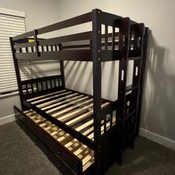 Twin Bunk Bed Frame With trundle For Sale. 