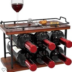 2 tier counter top wine rack/ metal+ wood/ new/ see discription 👍👍