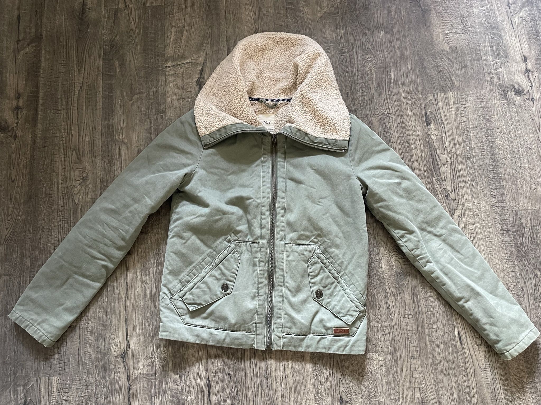 Roxy XS Green Jacket with Sherpa lining