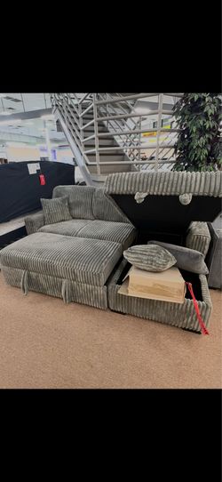 Sectional Pull Out Bed with Storage Chaise