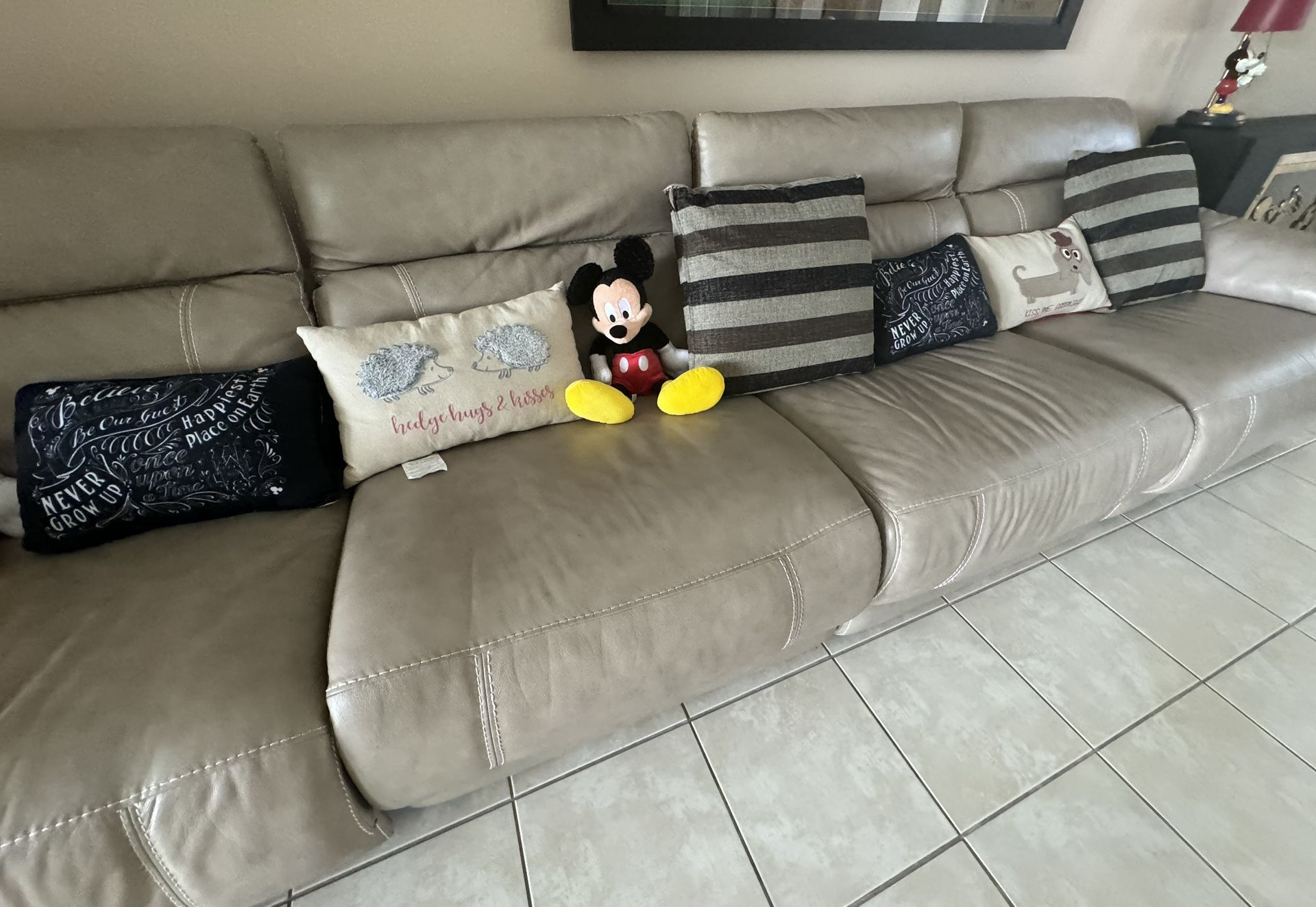 Leather Reclining Sofa