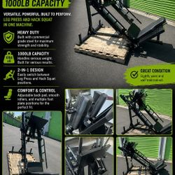 NEW  LEG PRESS HACK SQUAT GYM EXERCISE MACHINE - FREE DELIVERY 