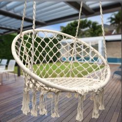 Milky Garden Hammock Chair Swing With LED Lights For Indoor Outdoor Play Ground, Balcony, Tree