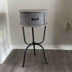 Grey side table with drawer