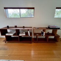 Two Mid-Century Modern Inspired Storage And Bookshelves