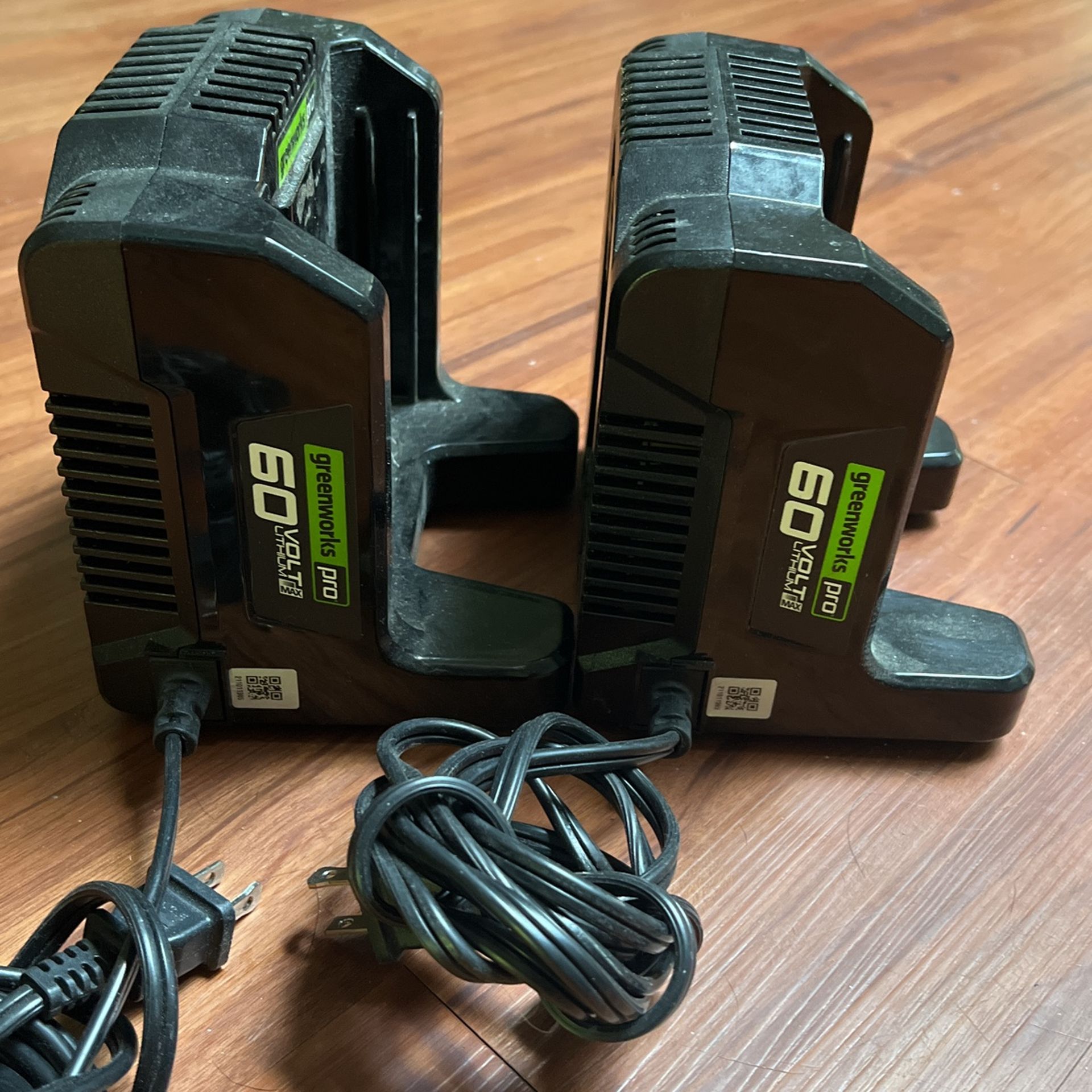 Green Works 60 V Chargers (2)