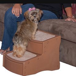 Pet Gear Easy Step II Pet Stairs, 2 Step for Cats/Dogs up to 75-pounds, Portable, Removable Washable Carpet Tread
