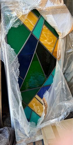 Large stained glass panel made in Japan