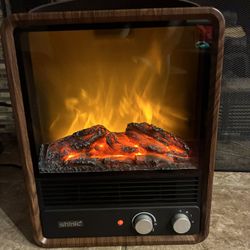 1500W Electric Fireplace Heater with Crackling Sound & 3D Realistic Flame