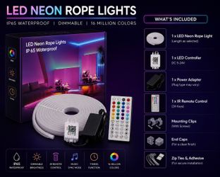 65FT RGB LED Neon Rope Lights – Brand New