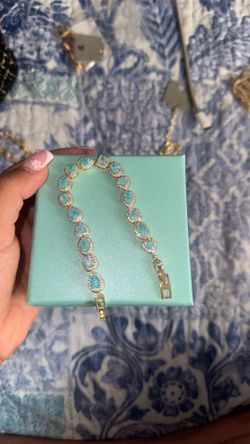 Gold and blue bracelet