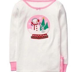 Gymboree Winter Christmas Snow Gloves Snowmen Long Sleeve T Tee Shirt Top Girls Size 12