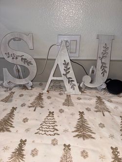 Decorative Wooden Letters S, A, J Set
