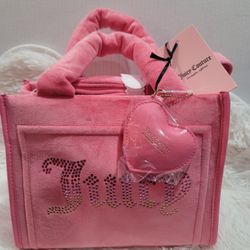 Juicy Couture Velour Mini Tote Pink Lemonade Big Spender Bag Brand New With Tags