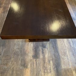 Dining Room Table, Dark Brown Wood, Seats 6, 66 Inch L, 42 Inch W.